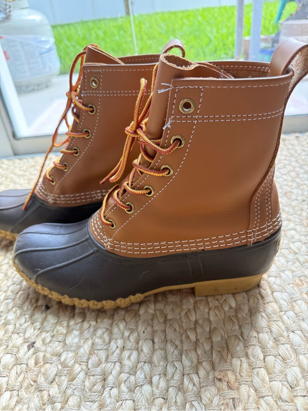 L.L.Bean Bean Boots Women’s 8N Brown Leather Duck Boots Made in Maine